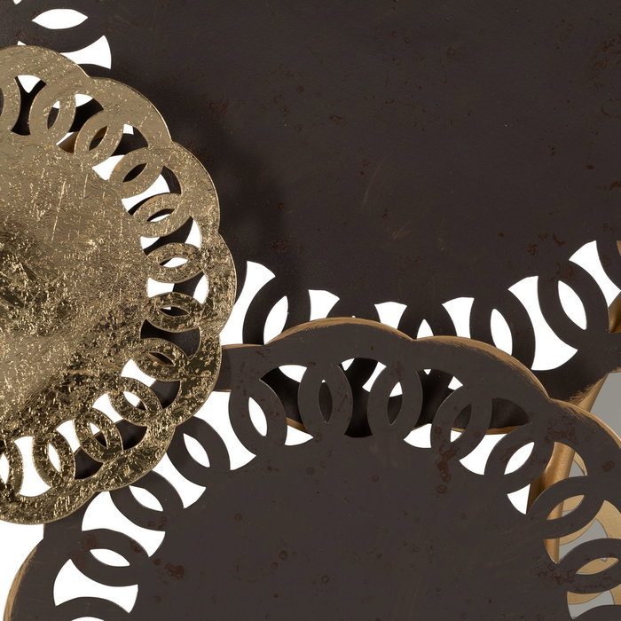 Mural Pared Espejo Oro-Gris Metal 134,60 X 5,70 X 62,90 cm