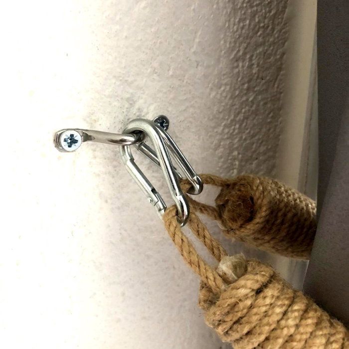 Aberto Design Gancho de tubo nogal 60cm, 2cm alto, 2cm profundo, 100% cuerda, para colgar abrigos, sombreros y llaves en la pared