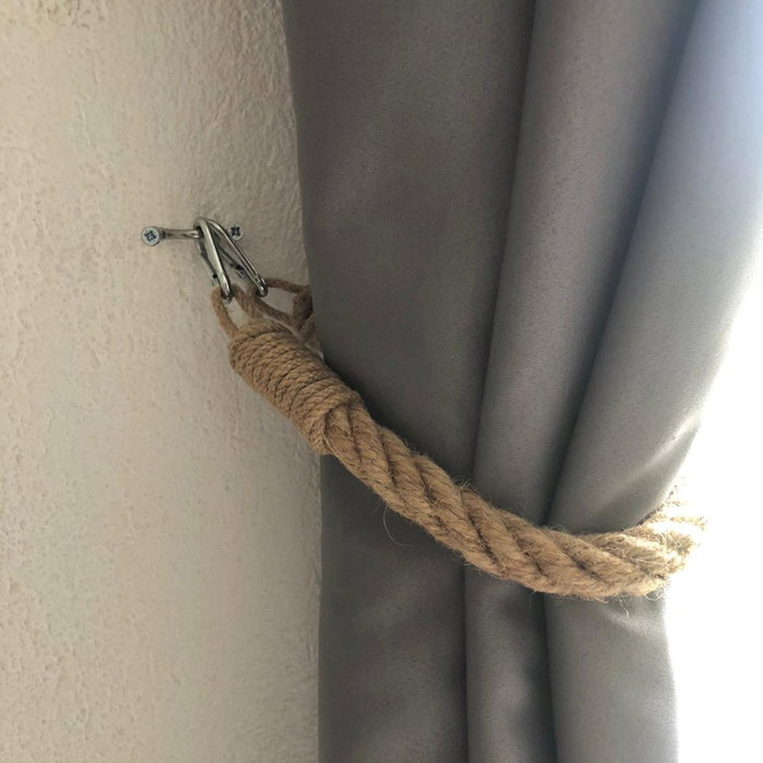 Aberto Design Gancho de tubo nogal 60cm, 2cm alto, 2cm profundo, 100% cuerda, para colgar abrigos, sombreros y llaves en la pared