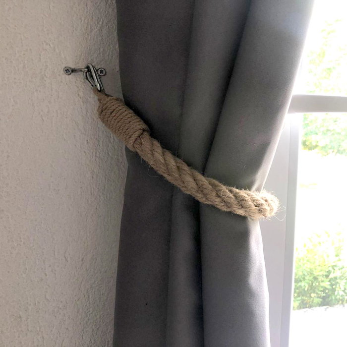 Aberto Design Gancho de tubo nogal 60cm, 2cm alto, 2cm profundo, 100% cuerda, para colgar abrigos, sombreros y llaves en la pared