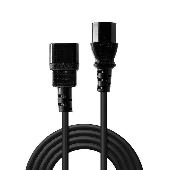 Lindy Cable de Extensión de Alimentación IEC C14 a C13, 0.5m, Negro