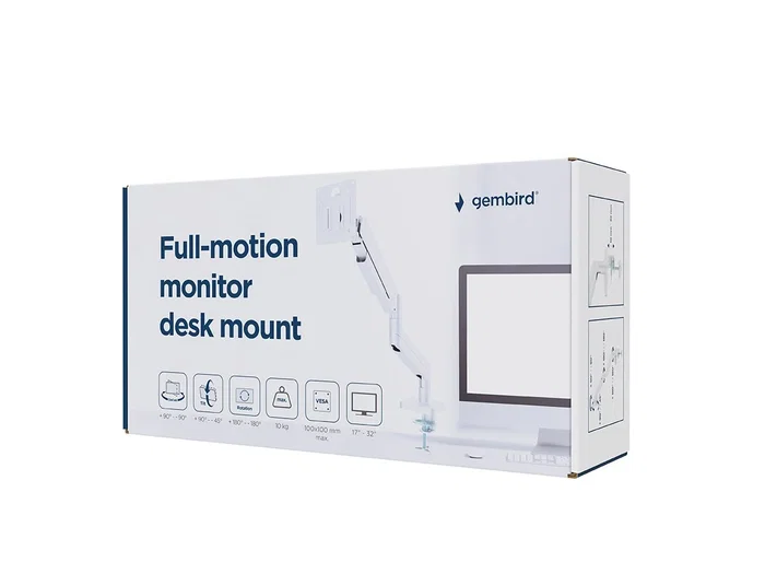 Gembird MA-DA1-04-W Soporte para Monitor 17-32 Pulgadas Blanco