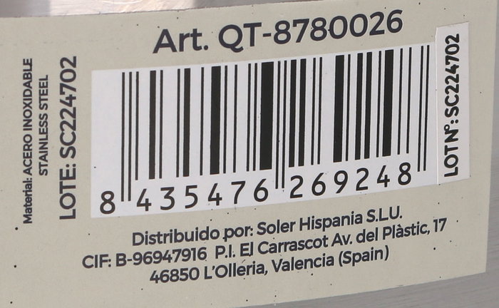 Quttin Cacerola Baja Acero Inoxidable 26 cm, 0.8 mm, 3.1 L (4 Unidades)