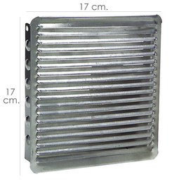 WOLFPACK LINEA PROFESIONAL Rejilla de ventilación para empotrar 17x17 cm en aluminio metalizado