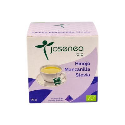 JOSENEA Infusión Hinojo Manzanilla Stevia Bio 10 Pirámides Ensobradas JOSENEA Infusión Hinojo Manzanilla Stevia Bio 10 Pirámides Ensobradas