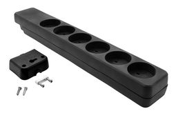 MicroConnect Regleta de Corriente EDB de 6 Tomas Negra MC-GRU0600EDBB con Enchufe Danés