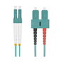 Helos Cable de fibra óptica OM3 Duplex LC/SC aqua 1,5 m