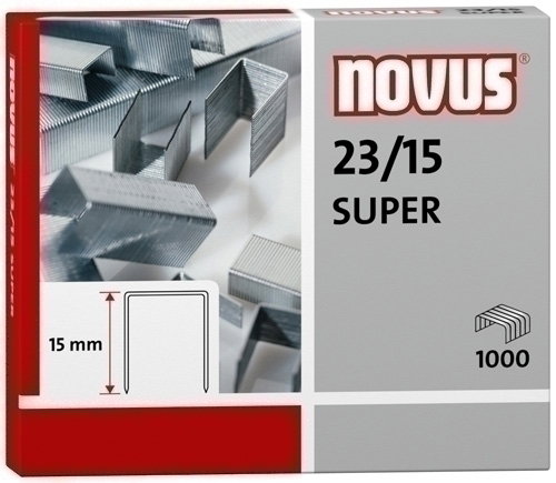 Novus Grapas 23/15 para Grapadoras de Gruesos, Galvanizadas, Caja de 1000 UD Novus Grapas 23/15 para Grapadoras de Gruesos, Galvanizadas, Caja de 1000 UD