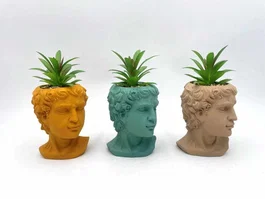 DKD Home Decor Maceta de Cemento Figura Hombre Surtida 10,5x10,5x18,5 cm