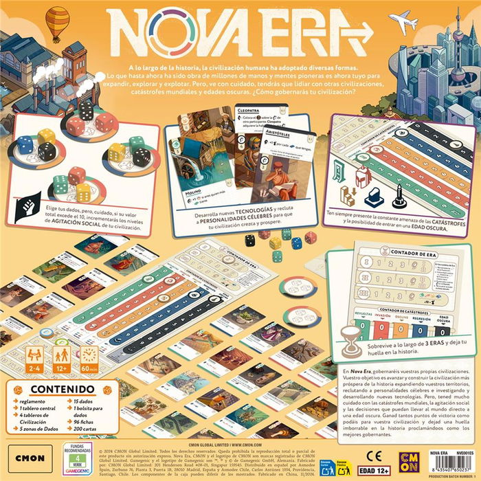 CMON Nova Era NVE001ES - Juego de Mesa Estratégico de Civilizaciones, 2-4 Jugadores, 60 Minutos, a Partir de 12 Años, en Español - EAN 8435407650237 CMON Nova Era NVE001ES - Juego de Mesa Estratégico de Civilizaciones, 2-4 Jugadores, 60 Minutos, a Partir de 12 Años, en Español - EAN 8435407650237