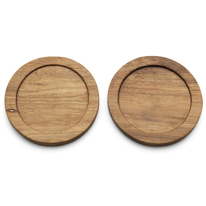 Bredemeijer Tazas de té Umea Beige con Posavasos de Acacia (Set de 2 unidades) Bredemeijer Tazas de té Umea Beige con Posavasos de Acacia (Set de 2 unidades)