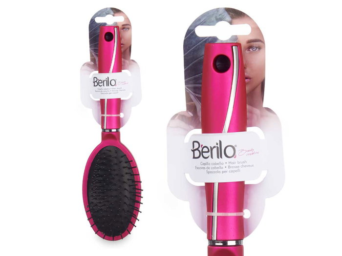 Berilo Cepillo Cabello Fucsia Siliconado Plástico 7 x 25.5 x 3.5 cm (Set de 24)