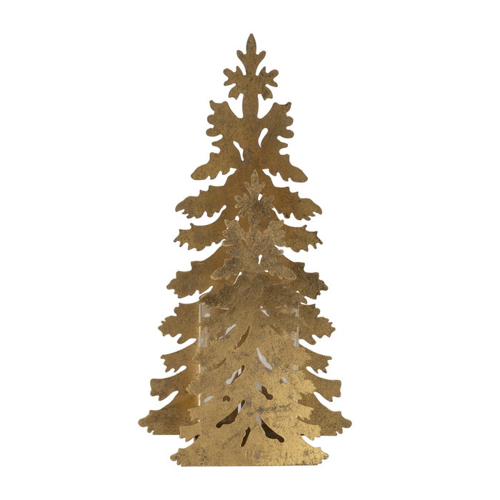 Portavelas Árbol Oro Metal Decoración 22 X 11 X 41,50 cm