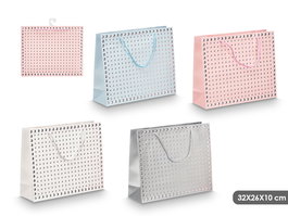 Pincello Bolsa Asa Puntos Relieve Surtidos Col 32x26x10 cm (Set de 48)