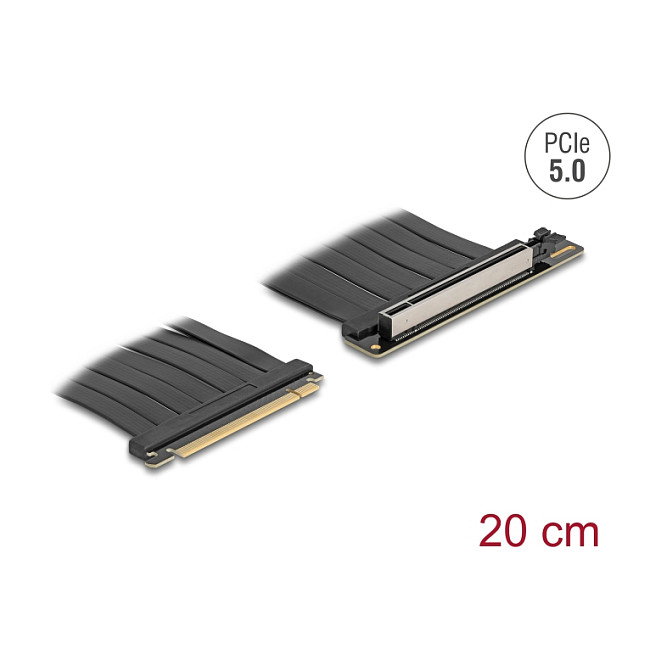 DeLOCK 81289 Tarjeta Riser PCIe 5.0 x16 con Cable de 20 cm DeLOCK 81289 Tarjeta Riser PCIe 5.0 x16 con Cable de 20 cm