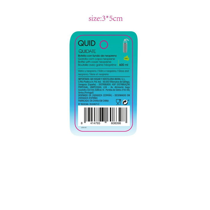 Botella Transporte Vidrio con Funda Neop Quidate Quid 0,60 L (12 Unidades)