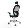 PIQUERAS Y CRESPO Silla de oficina Jorquera con mecanismo Sincro/Traslack, Verde esmeralda y Blanco
