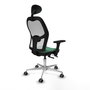 PIQUERAS Y CRESPO Silla de oficina Jorquera con mecanismo Sincro/Traslack, Verde esmeralda y Blanco