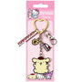 THE CARAT SHOP Llavero Pompompurin Hello Kitty con Clip y Anilla Corazón de Aleación de Zinc