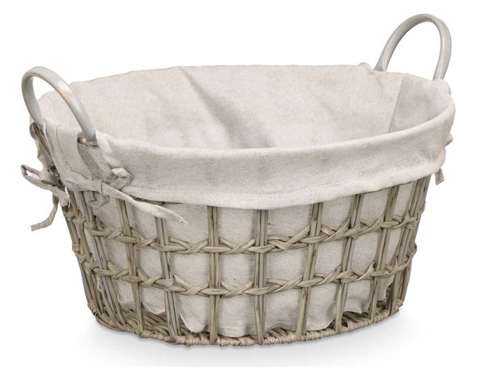 Kipit Cesto Redondo Asas Gris Pequeño 45x40x25 cm (Set de 12)