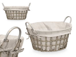 Kipit Cesto Redondo Asas Gris Pequeño 45x40x25 cm (Set de 12)