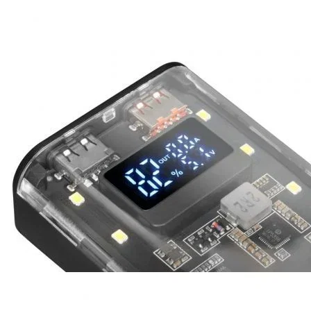 Mars Gaming Powerbank 10000mAh MPK-10K, 22.5W Carga Rápida PD3.0 QC3.0, Negra, con Linterna LED y Pantalla