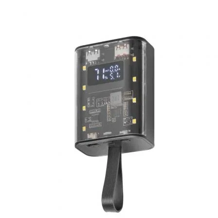 Mars Gaming Powerbank 10000mAh MPK-10K, 22.5W Carga Rápida PD3.0 QC3.0, Negra, con Linterna LED y Pantalla