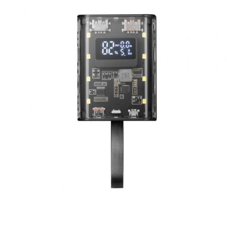 Mars Gaming Powerbank 10000mAh MPK-10K, 22.5W Carga Rápida PD3.0 QC3.0, Negra, con Linterna LED y Pantalla