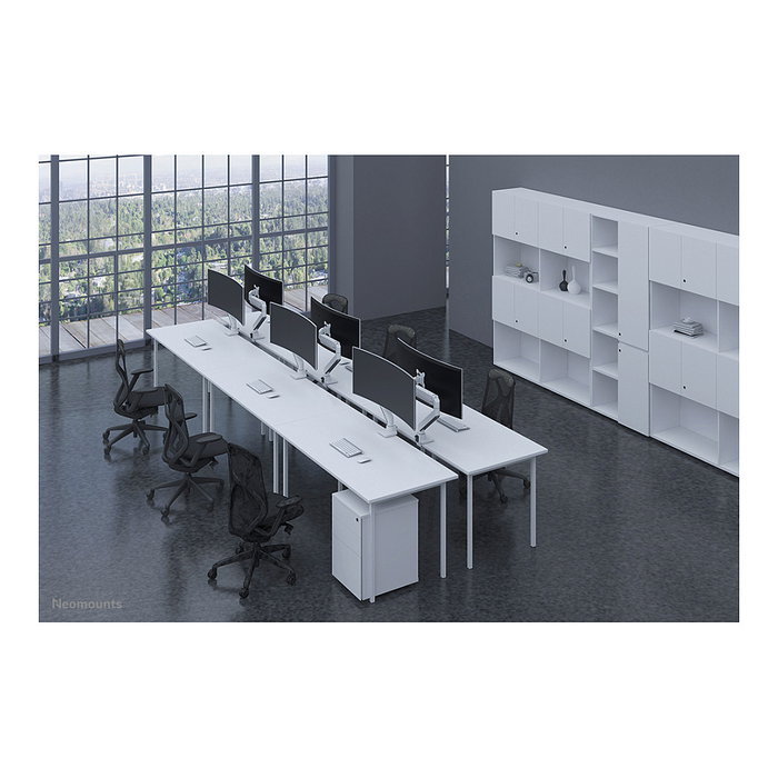 Neomounts NM-D775WHITEPLUS Brazo para Pantallas hasta 49" (124 cm) Curvas y Planas, Soporte de Escritorio con Resorte de Gas, Blanco