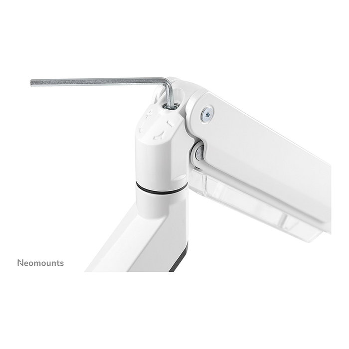 Neomounts NM-D775WHITEPLUS Brazo para Pantallas hasta 49" (124 cm) Curvas y Planas, Soporte de Escritorio con Resorte de Gas, Blanco