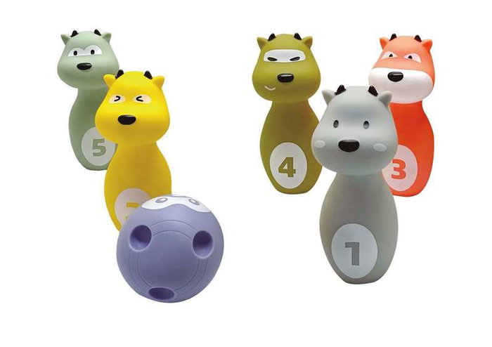 Jugatoys Juego de bolos animales tacto suave Jugatoys Juego de bolos animales tacto suave