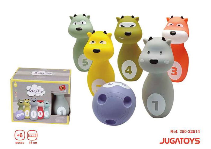 Jugatoys Juego de bolos animales tacto suave Jugatoys Juego de bolos animales tacto suave