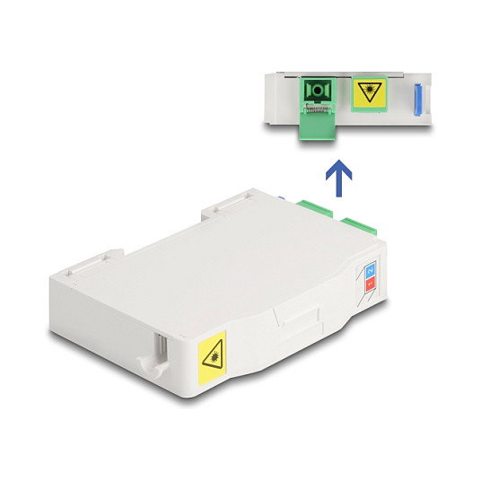 DeLOCK 85935 Caja de conexión de fibra óptica para carril DIN con 2 x SC Simplex