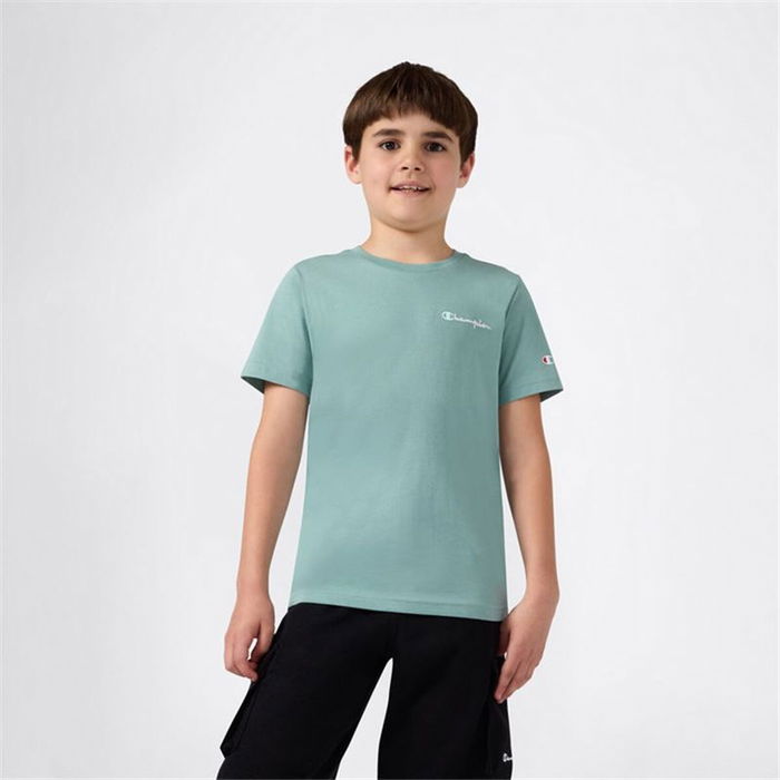 Camiseta de Manga Corta Infantil Champion Icons Contrast Aguamarina XL