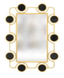 DKD Home Decor Espejo Metal PVC 70x2x100 Dorado y Negro