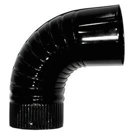 WOLFPACK LINEA PROFESIONAL Codo Estufa Negro Vitrificado 150 mm 90°