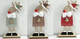 DKD Home Decor Figura MDF Poliéster RENO Surtido de 3 (Pack de 6)