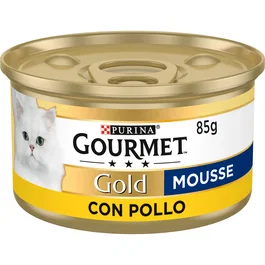 Purina Gourmet Gold Comida Húmeda para Gato Sabor Pollo Mousse, Lata 85g, Pack de 24 Unidades