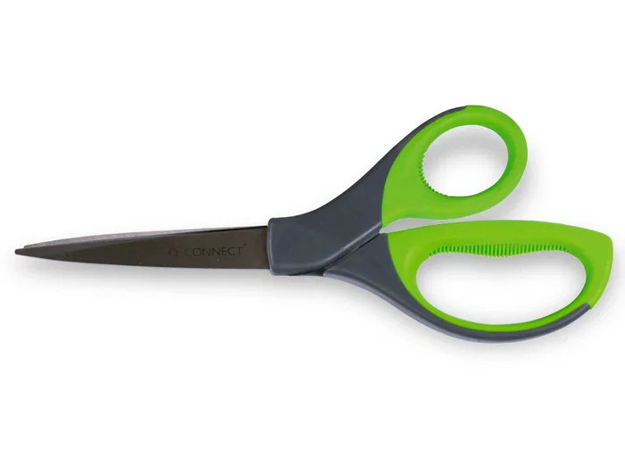 Q-connect Tijeras Oficina Mango Caucho Acero Inoxidable 8 Pulgadas 21 cm Blister Uso Oficina
