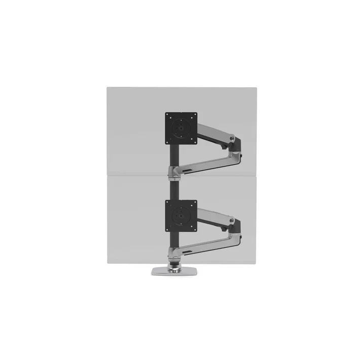 Ergotron 45-549 026 LX Dual Stacking Arm Tall Pole - Brazo de Montaje Doble Apilado Alto para 2 Monitores (Hasta 40"/101.6 cm) - Soporte VESA 75/100 mm, Peso 20 kg