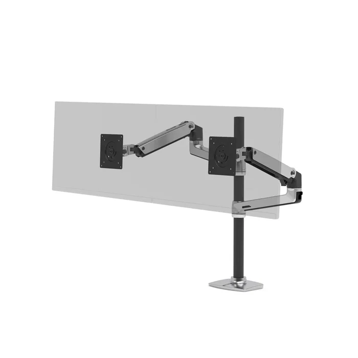 Ergotron 45-549 026 LX Dual Stacking Arm Tall Pole - Brazo de Montaje Doble Apilado Alto para 2 Monitores (Hasta 40"/101.6 cm) - Soporte VESA 75/100 mm, Peso 20 kg