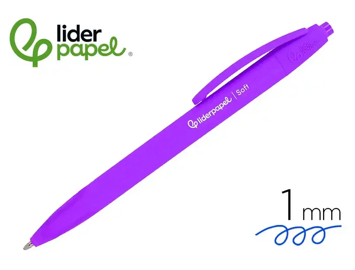 Liderpapel Bolígrafo Retráctil InkPro 07 Punta 0.7 mm con Tinta Azul y Acabado Soft Touch, Cuerpo Morado - Ideal para Escritura Precisa y Fluida con Clip Resistente Liderpapel Bolígrafo Retráctil InkPro 07 Punta 0.7 mm con Tinta Azul y Acabado Soft Touch, Cuerpo Morado - Ideal para Escritura Precisa y Fluida con Clip Resistente