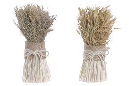 DKD Home Decor Ramo de Flores Secas Bouquet Surtido (2 unidades) Marrón, 15x15x24 cm