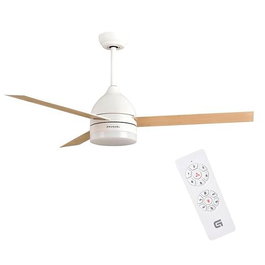 Grunkel Ventilador de techo con luz, 35 W, 6 velocidades, temporizador, color blanco