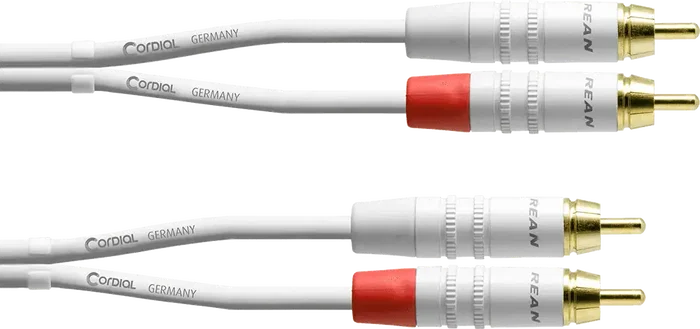 Cordial Cable de Audio RCA Doble 3 Metros Blanco