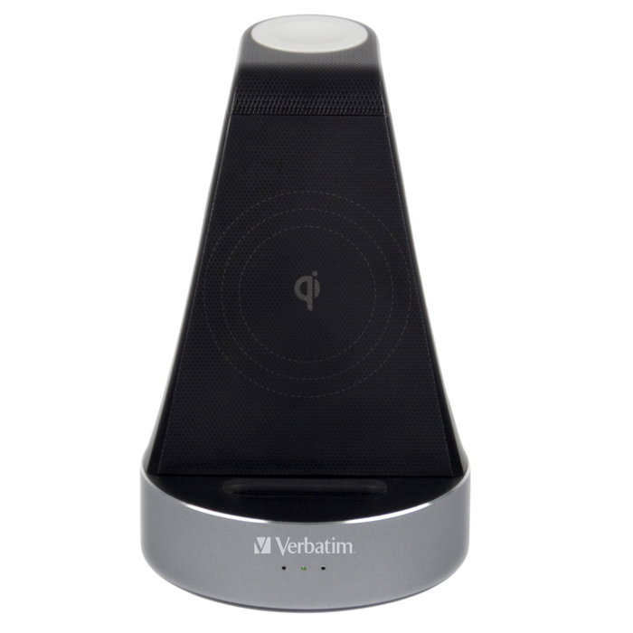 Verbatim WCS-02 Aluminium 2-in-1 Qi Wireless+Apple Watch Charger en schwarz / silber Verbatim WCS-02 Aluminium 2-in-1 Qi Wireless+Apple Watch Charger en schwarz / silber
