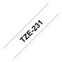 Brother TZe-231 Cinta Laminada Negro sobre Blanco 12mm x 8m