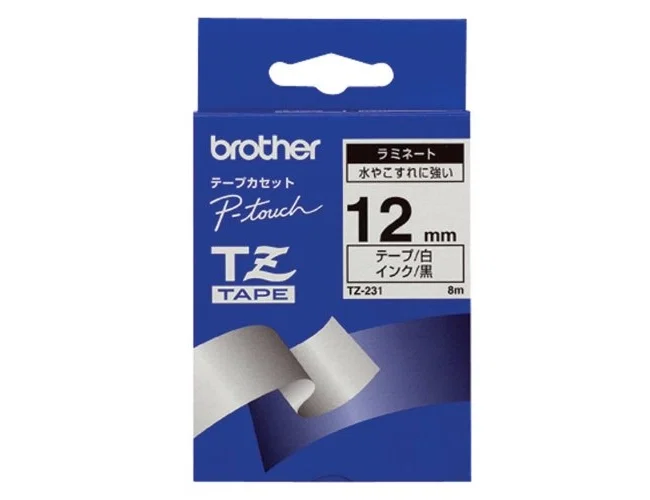 Brother TZe-231 Cinta Laminada 12mm x 8m Negro sobre Blanco Brother TZe-231 Cinta Laminada 12mm x 8m Negro sobre Blanco