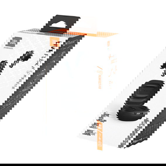 JBL LIVE FLEX Auriculares True Wireless Inalámbricos Bluetooth 5.3 con Reducción Activa de Ruido ANC y Estuche de Carga, Resistente al Agua IP54, Negro