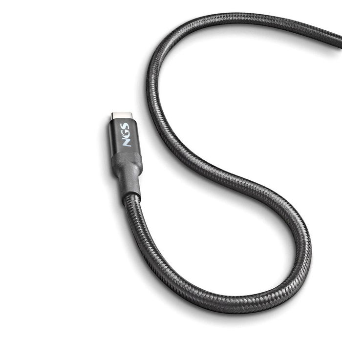 NGS Cable USB-C a USB-C 2m, 100W Carga Rápida, USB 2.0 (480 Mbps), Resistente a Flexión y Tracción, Compatible con Móviles, Tablets y Portátiles